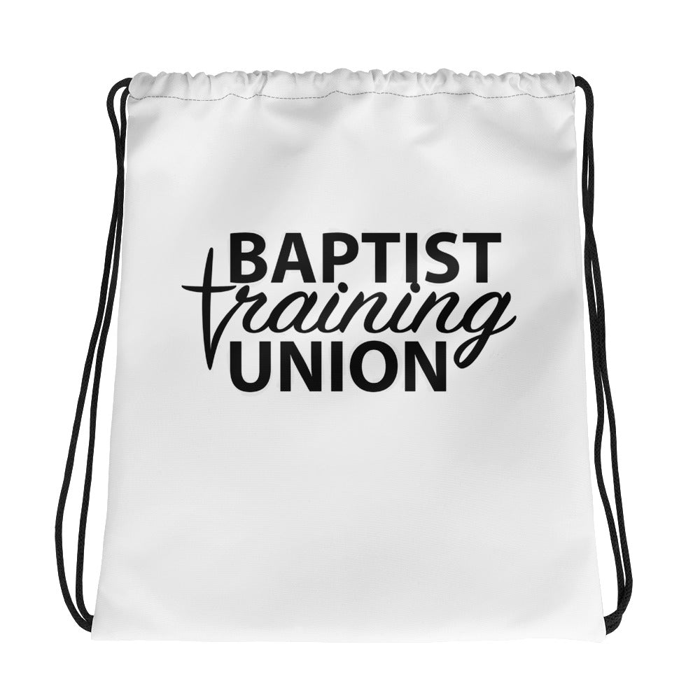 Baptist Training Union Junior Missionary White Drawstring bag